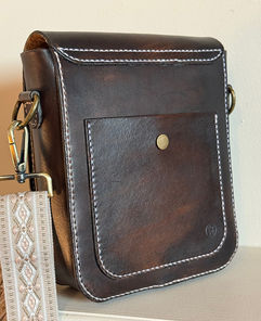 back of large brown purse