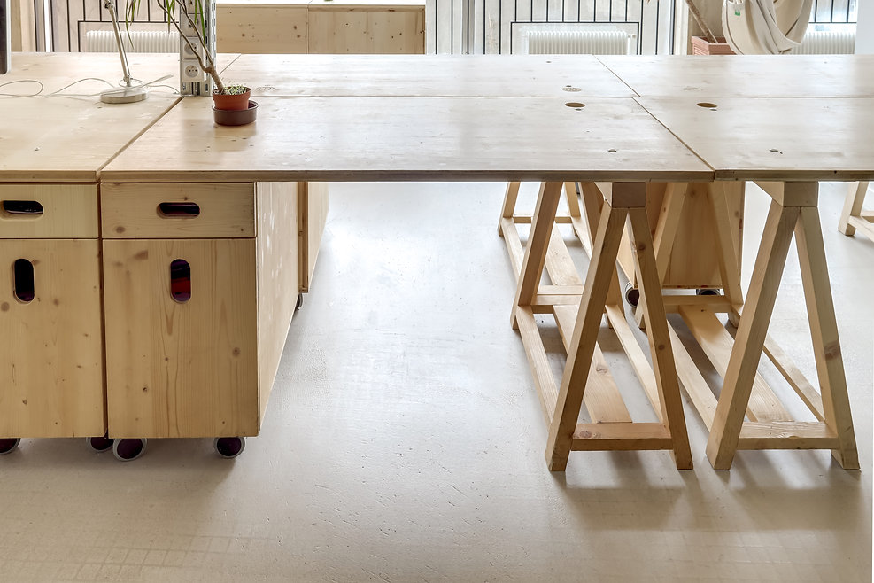 Poste travail bois Upcyclé Sidièse - Atelier Extramuros