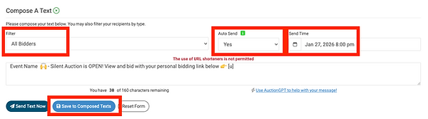 Create and Schedule Text Message
