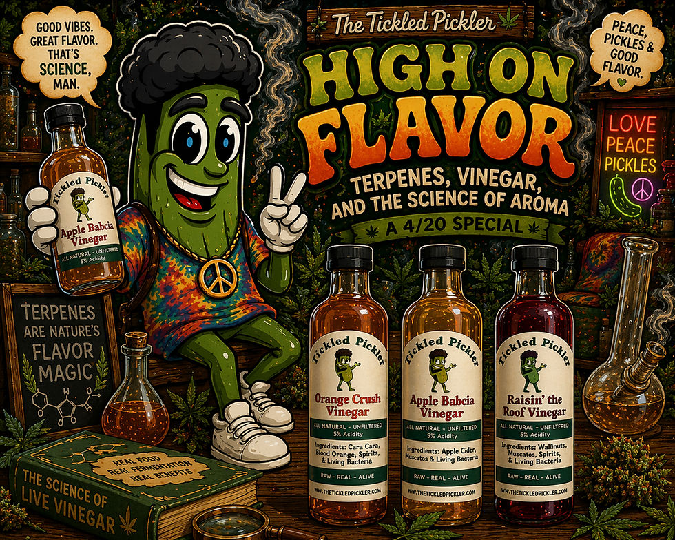 šæ High on Flavor: Terpenes, Vinegar, and the Science of Aroma
A Tickled Pickler 4/20 Special