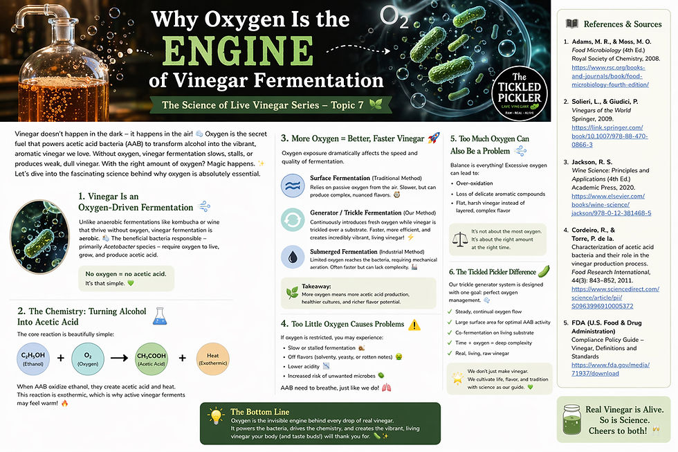 š¬ļø Topic 7 ā Why Oxygen Is the Engine of Vinegar Fermentation
The Science of Live Vinegar Series