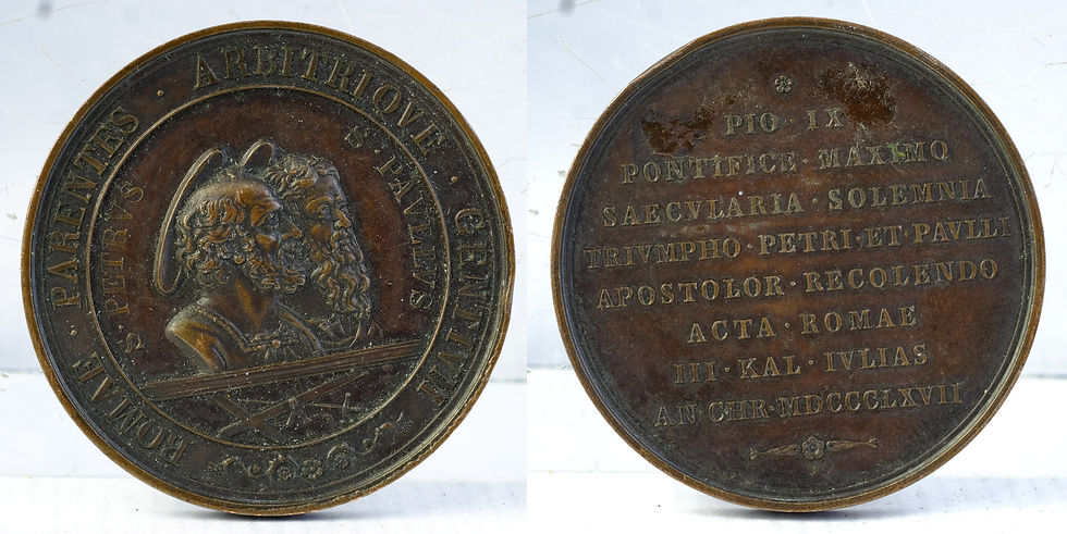 Medalla en cobre Pio IX año 1867