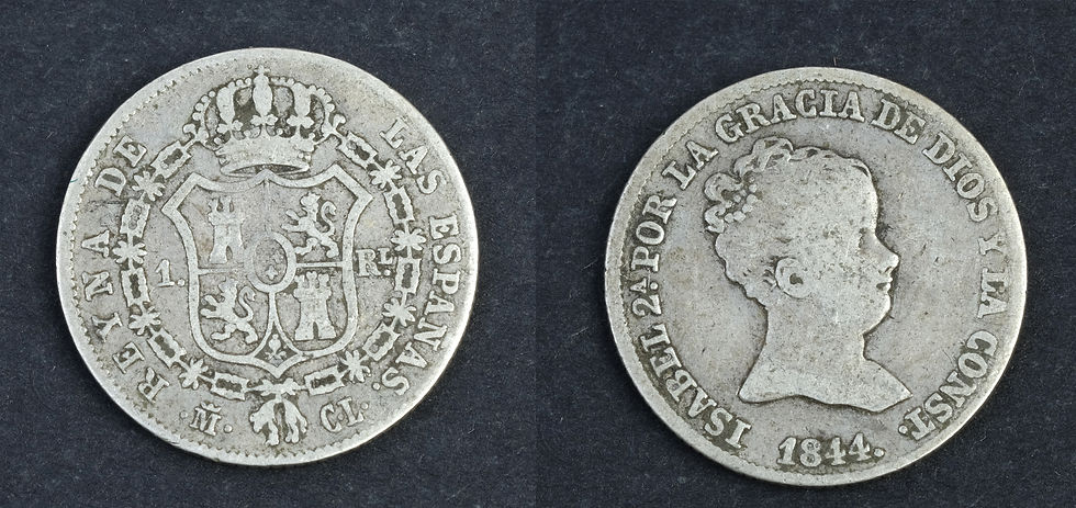 Moneda en plata 1 real Isabel II-1844 Madrid
