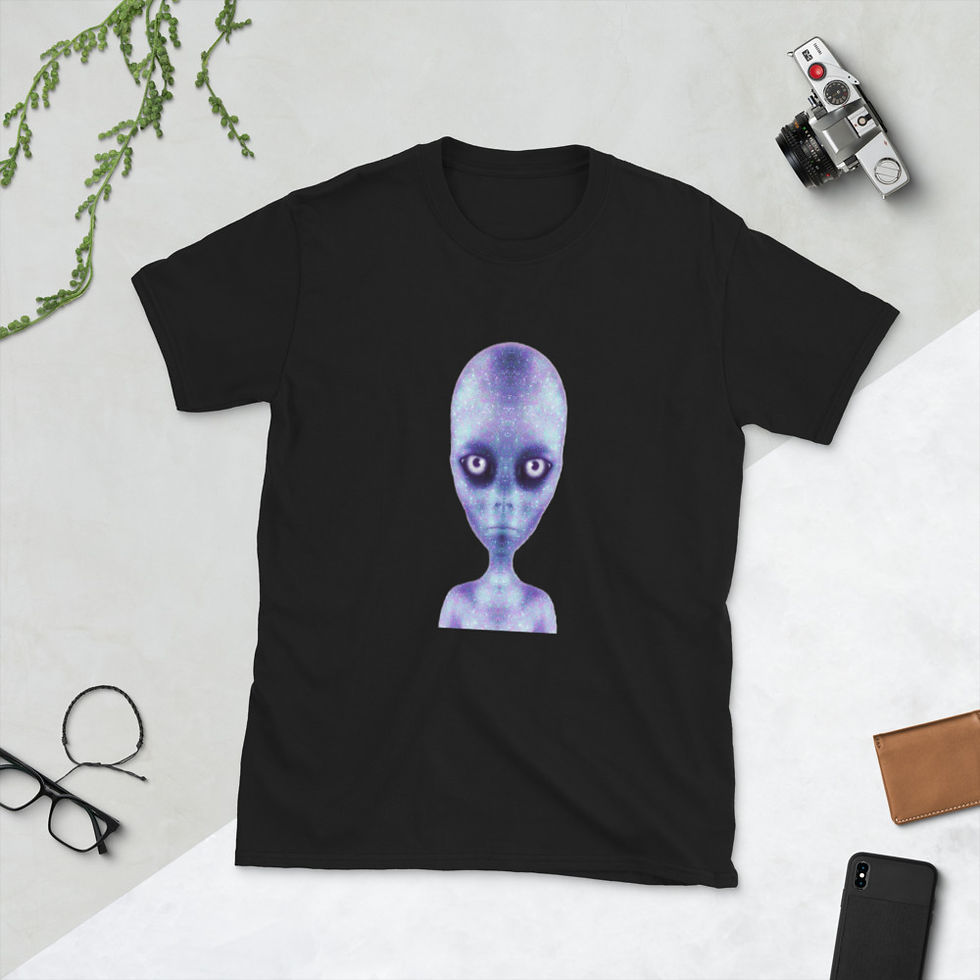Alien Head Blue Alien Rave Short-Sleeve Unisex T-Shirt