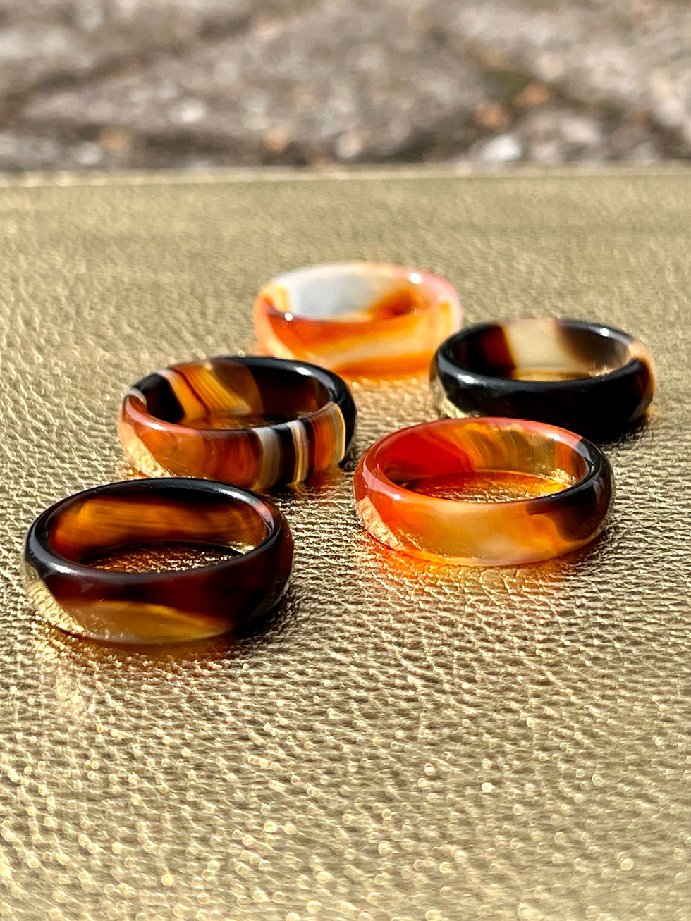 Thumbnail: Natural Coffee Agate Ring