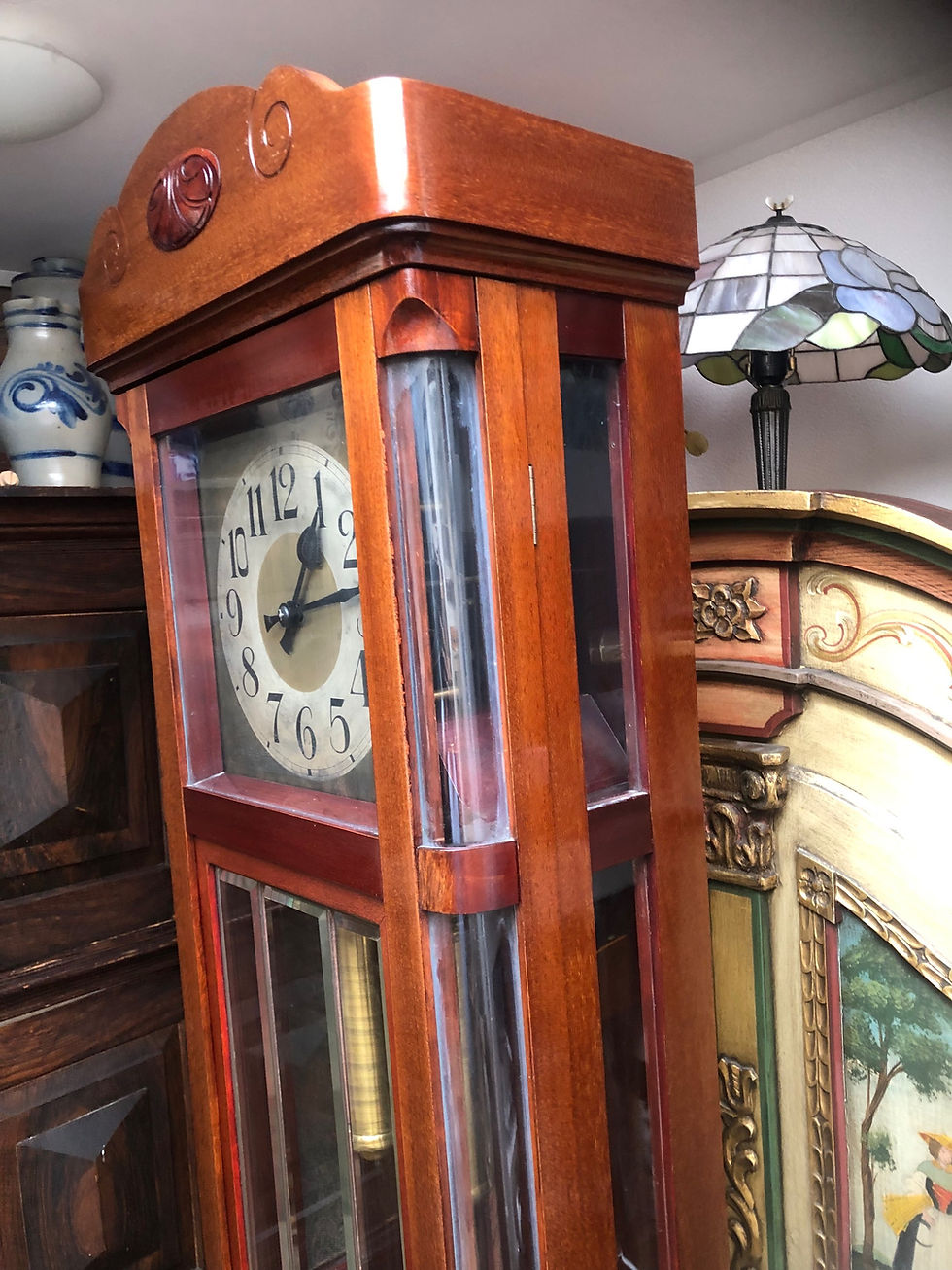 Thumbnail: Superb 1900-20 German Gustav Becker Grandfather Clock 