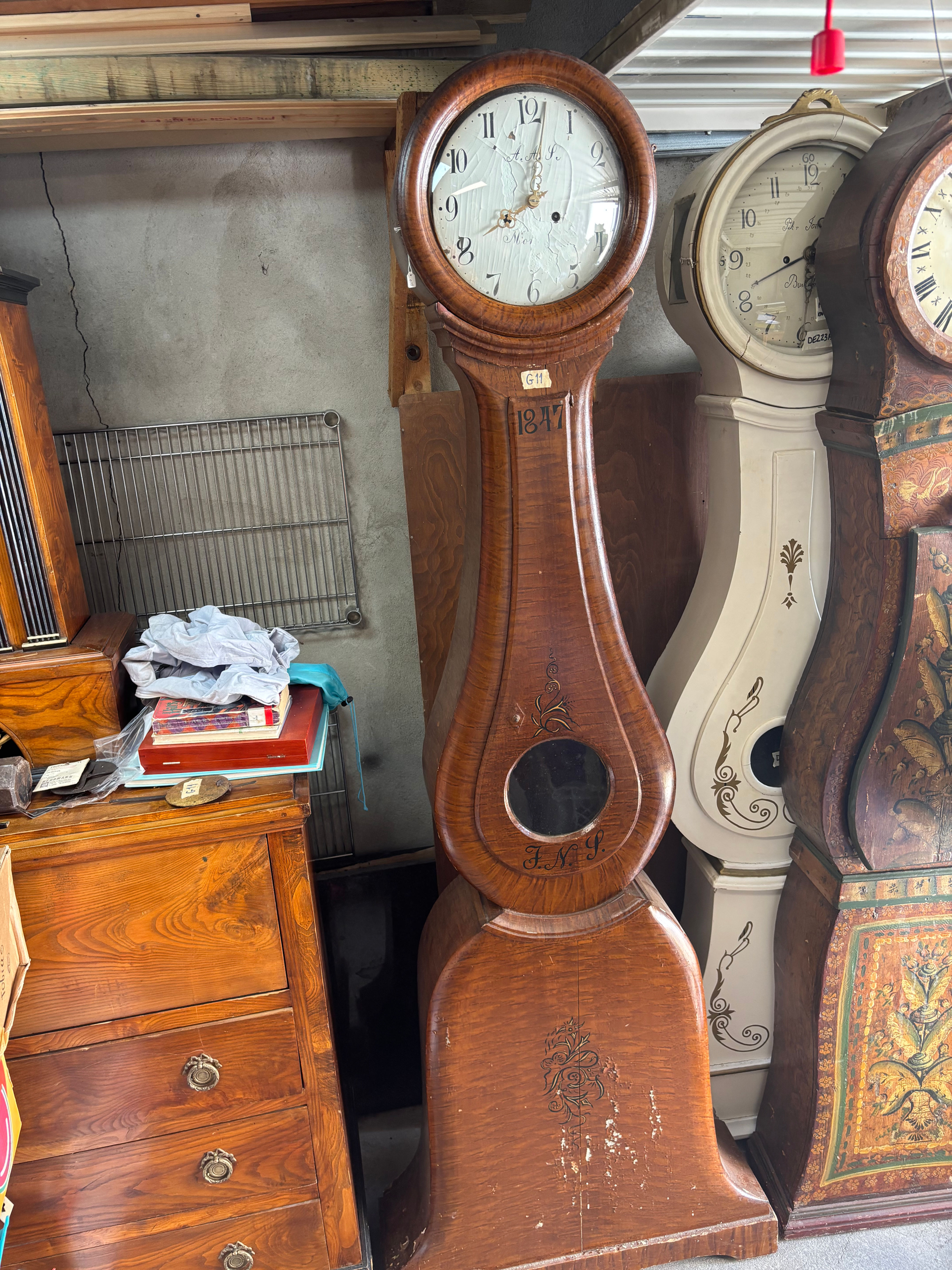 1847 Antique Swedish Mora Grandfather Clock