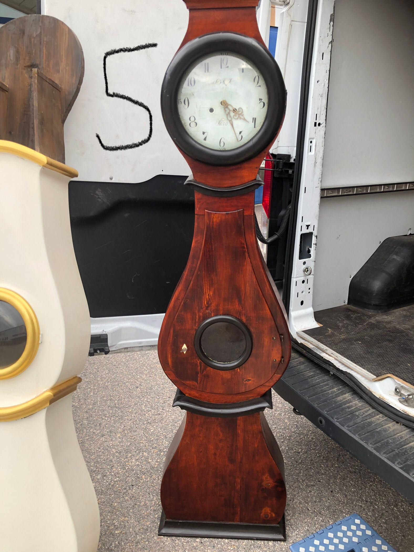 Sold! Antique 1830’s Polished Wood Swedish Mora Grandfather Clock