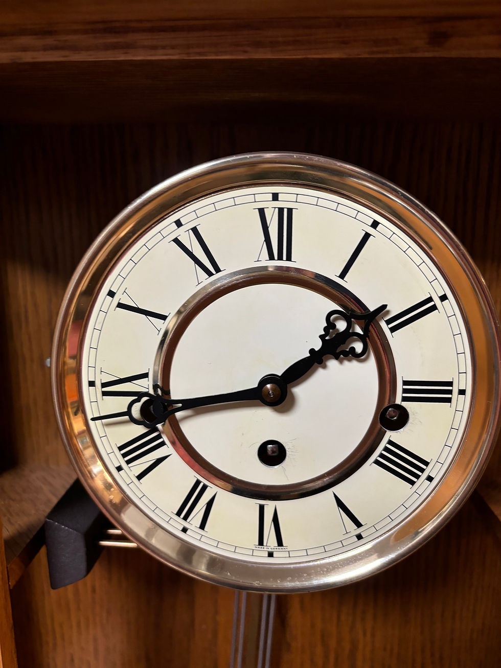 Thumbnail: Nice Light Oak German Wall Clock with Curio Shelves