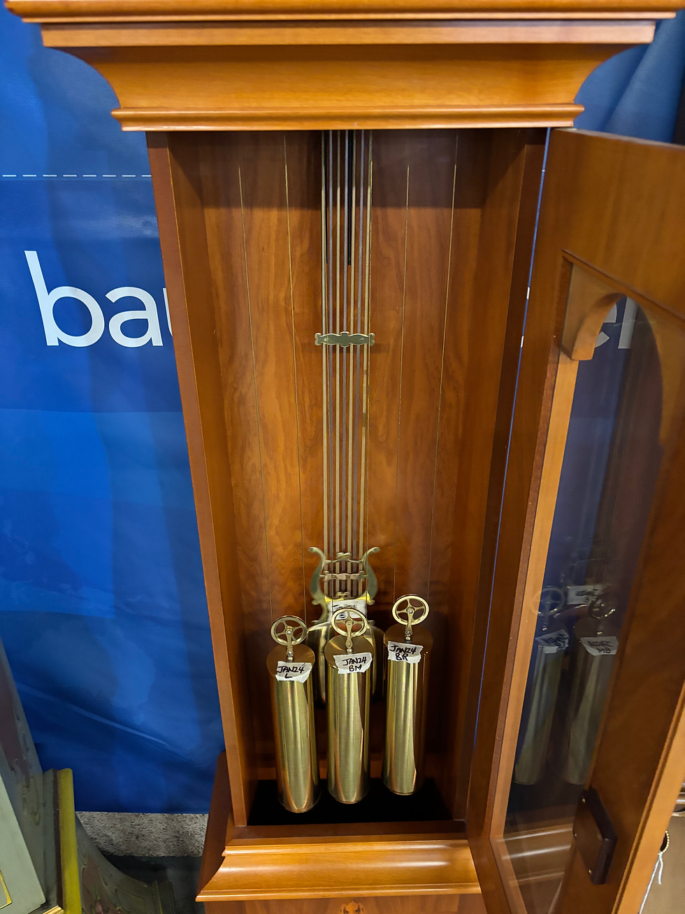 Thumbnail: Sold! 1980’s Moon Dial Westminster Chiming Grandfather Clock