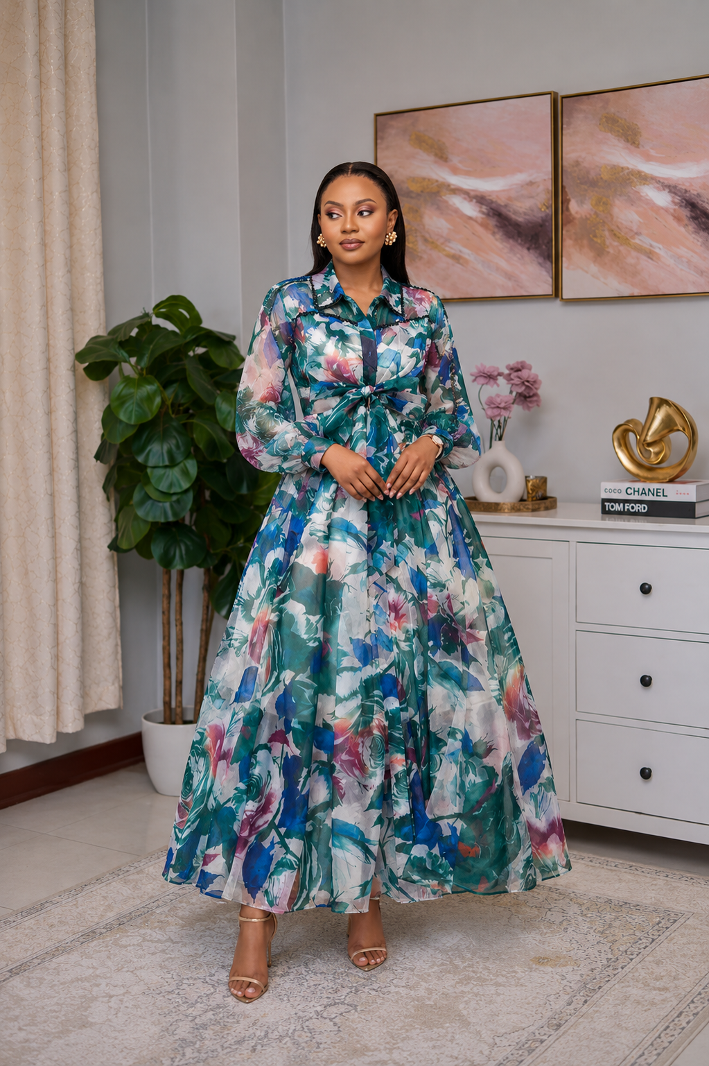 KGALA LUXE GREEN MAXI DRESS