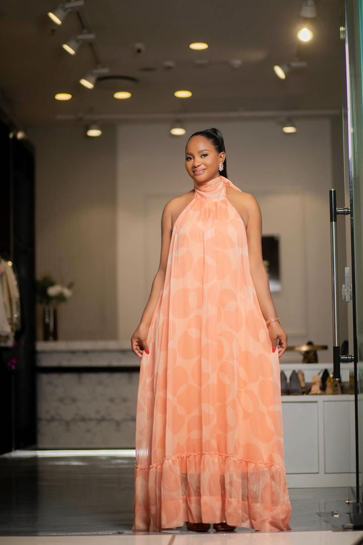 AMIRE LUXE HALTER MAXI DRESS