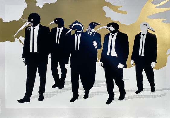 New Blood Pop Brad Novak Urban Art Reservoir Birds Reservoir Dogs Quentin Tarantino Street Art