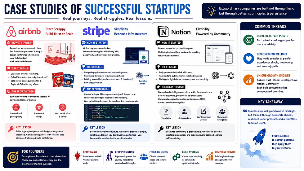 60 - Case Studies of Successful Startups: Airbnb, Stripe, and Notion