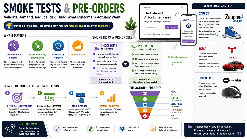 Smoke Tests & Pre-Orders: How I Validate Demand Before Building