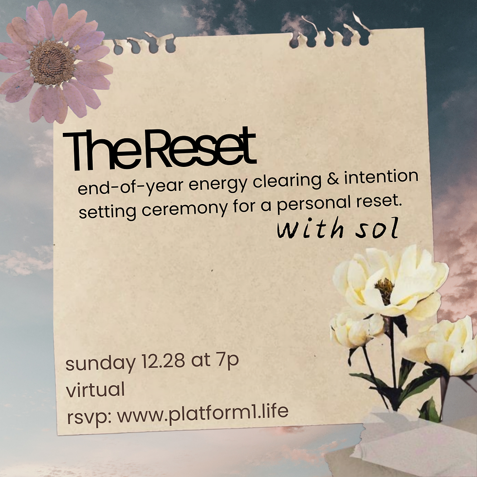 The Reset: an end of the year ritual