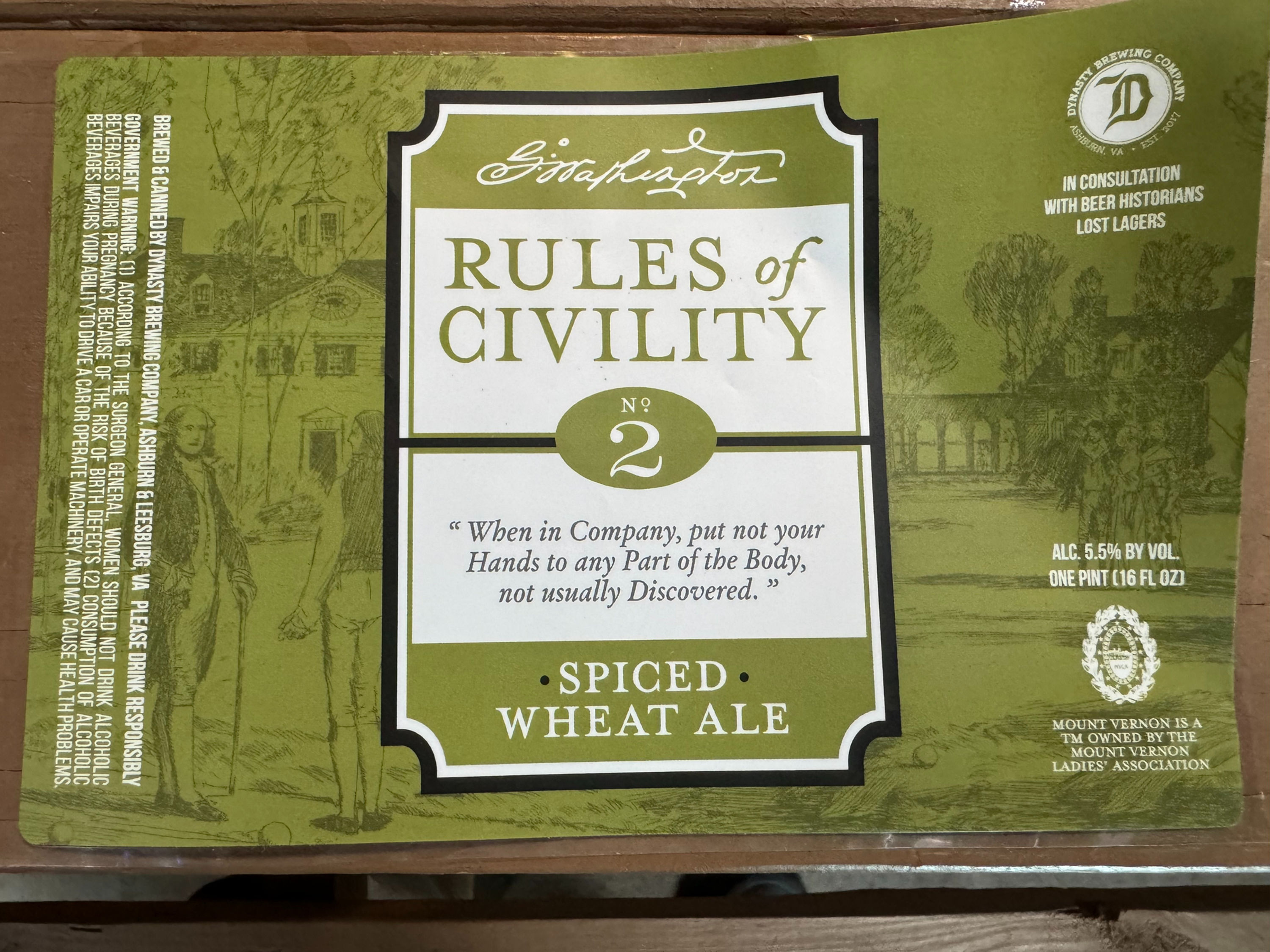 Spiced Wheated Ale - Rules of Civility #2