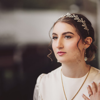 Bride getting ready moment