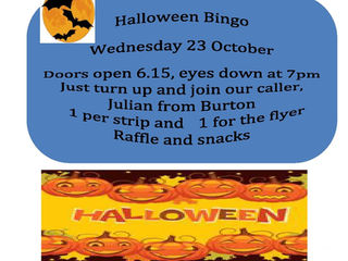 Halloween Bingo Wednesday 23 October