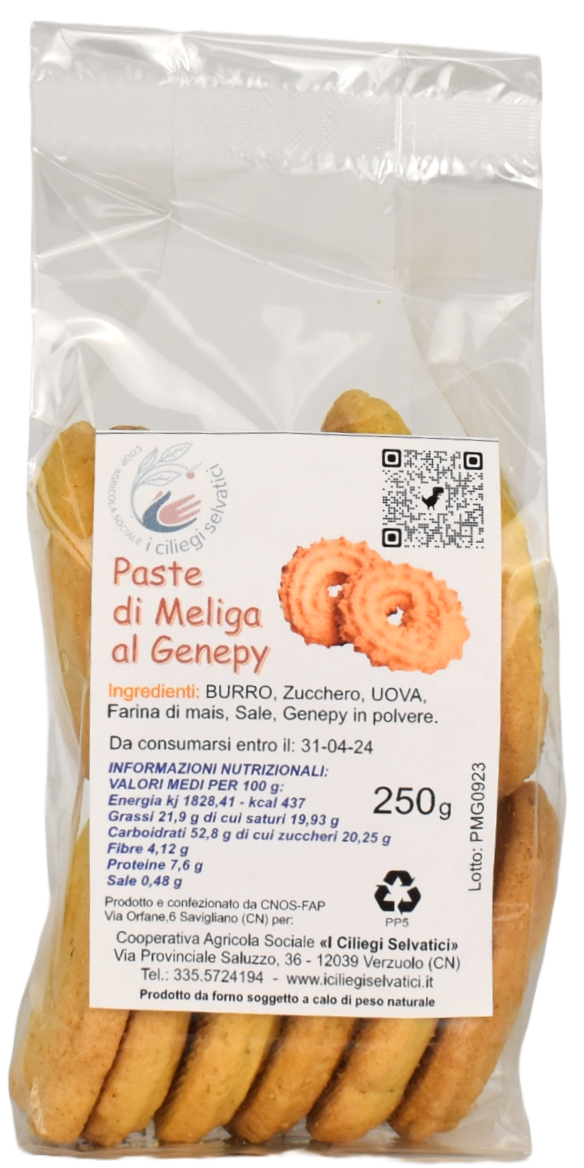 Biscotti Paste di Meliga al Genepy 250g - I Ciliegi Selvatici
