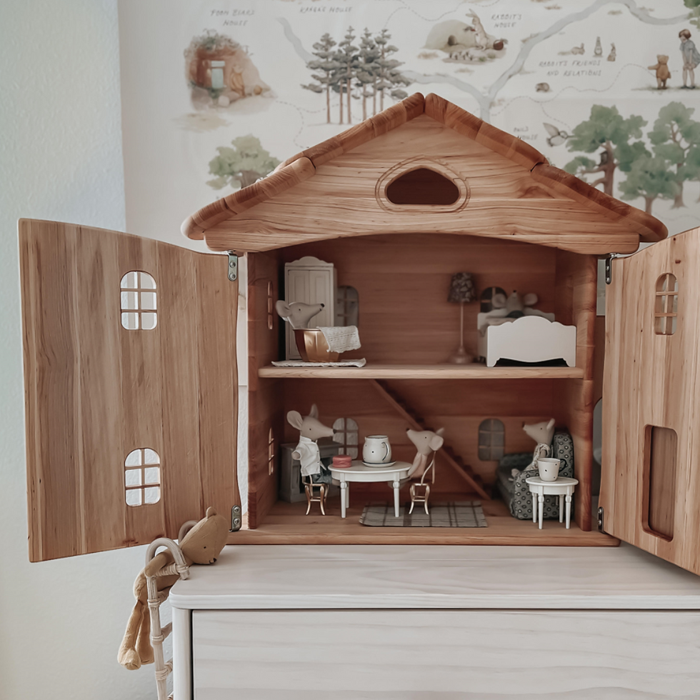 Thumbnail: Drewart Doll House with Doors and Natural Roof