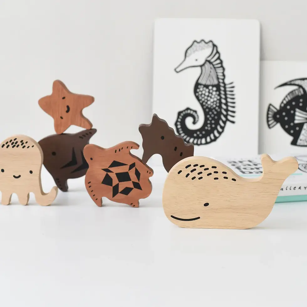 Thumbnail: Wee Gallery Wooden Tray Puzzle - Ocean Animals