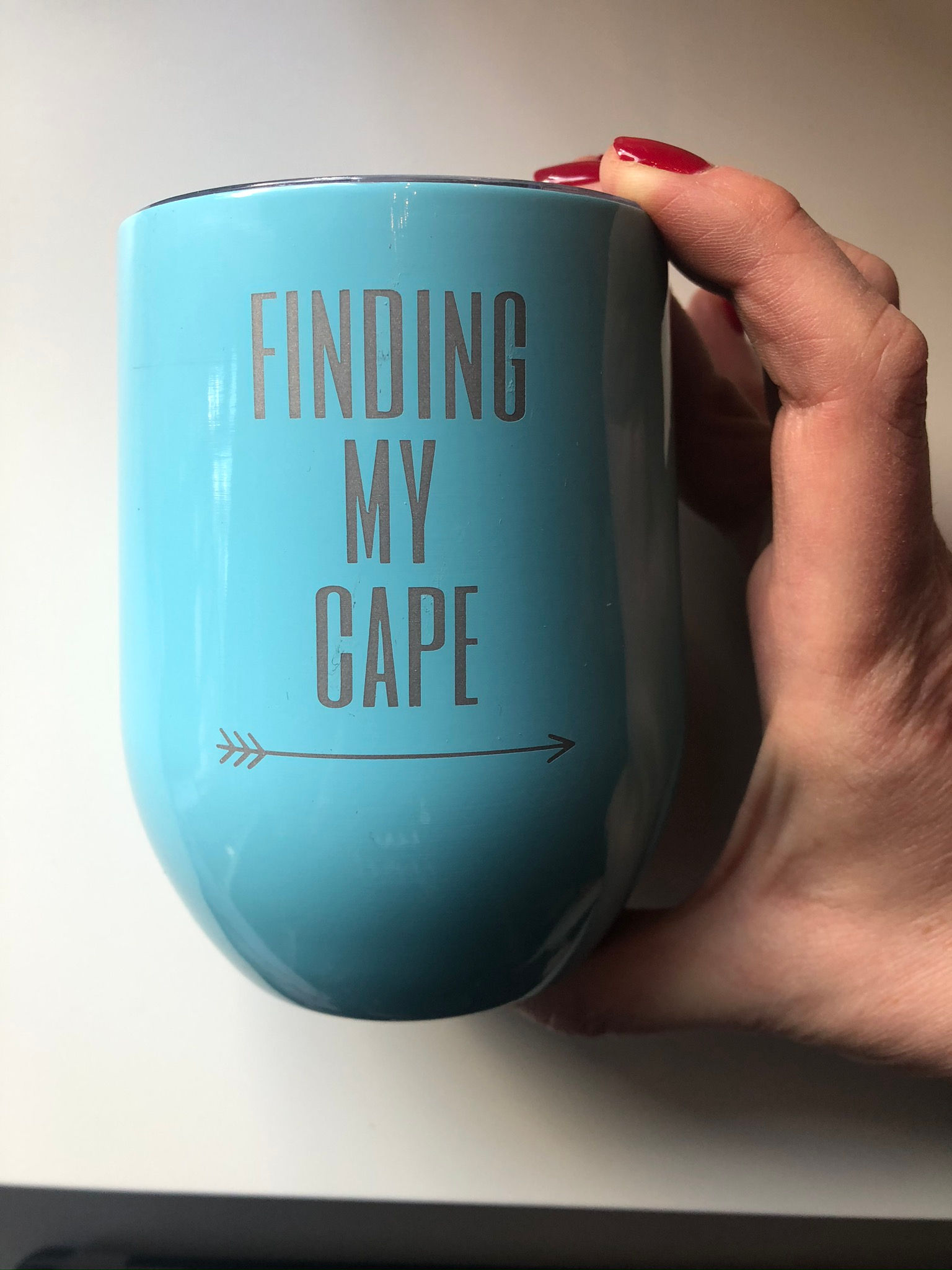 Blue Finding My Cape Stainless Steel Cup with Lid