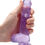 Thumbnail: Real Rock Crystal Clear 6" Realistic Dildo With Balls - Purple