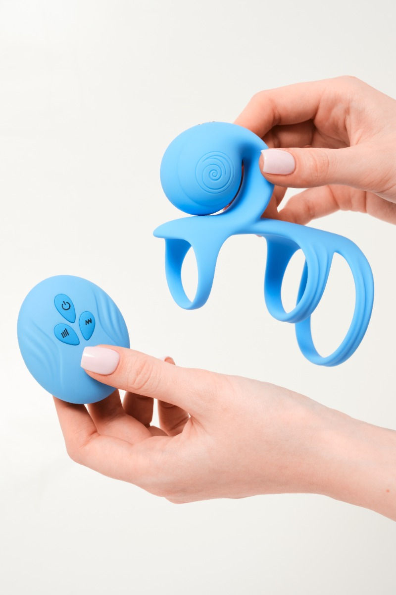 Thumbnail: SVibe Snail JOVI ARC Couples Ring - Blue Haze