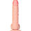 Thumbnail: Real Rock - Curved Realistic Dildo With Balls with Suction Cup 8" - Flesh Pink