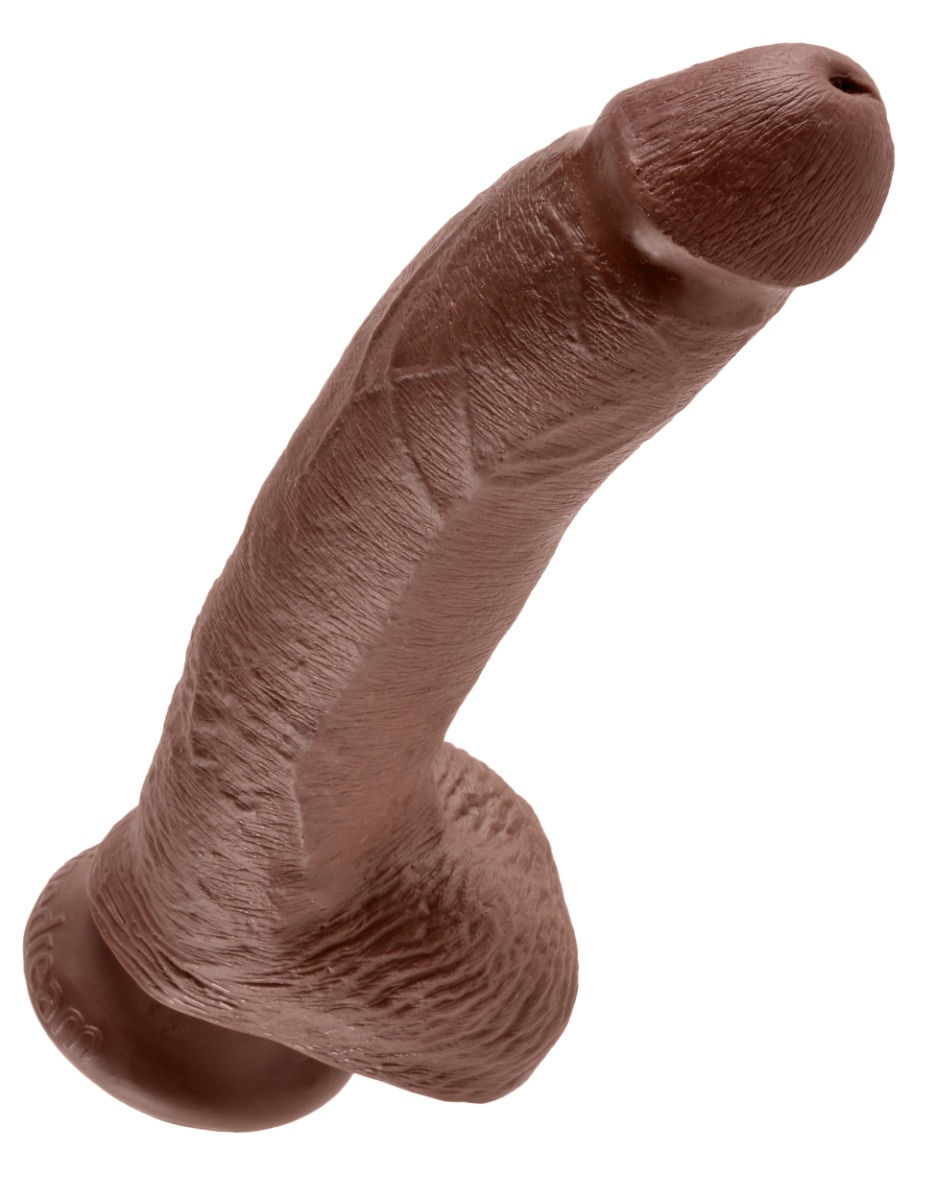 Thumbnail: King Cock | 9" Cock with Balls | Brown