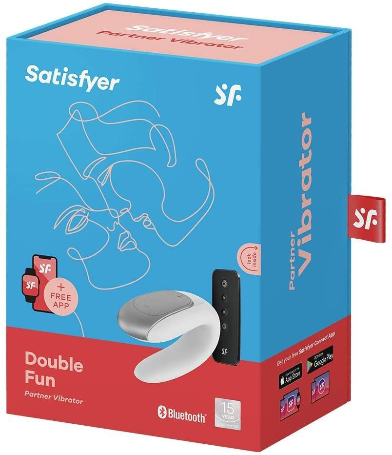 Thumbnail: Satisfyer App Enabled Double Fun - White Couples Toy