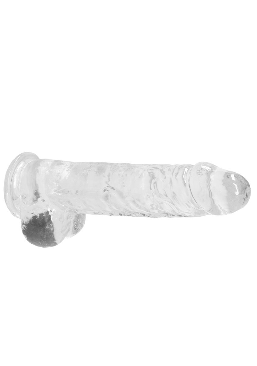 Thumbnail: Real Rock Crystal Clear 9" Realistic Dildo With Balls - Clear