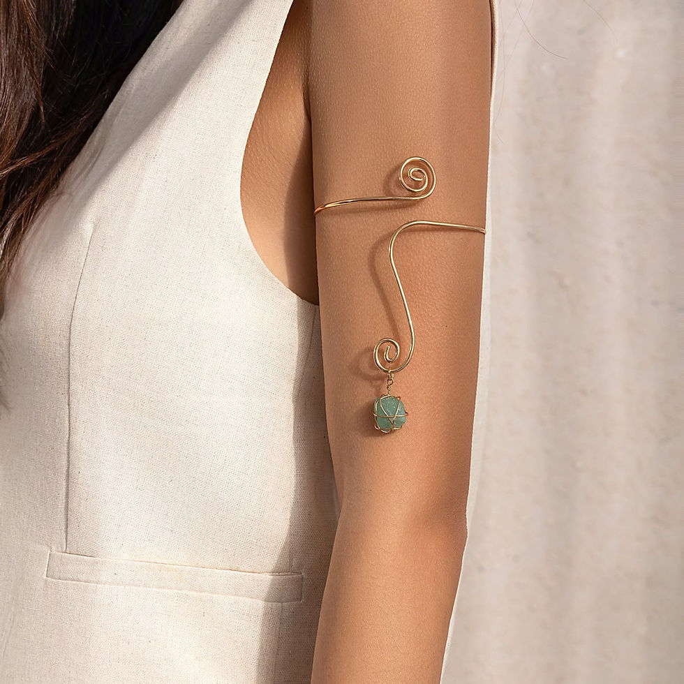 Thumbnail: blue stone arm cuff