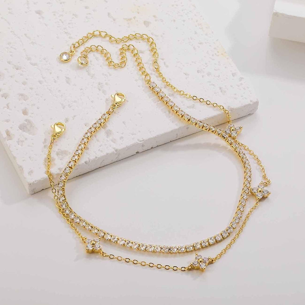 Thumbnail: gold anklets set of 2