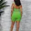 Thumbnail:  LIME SEMALESS STRAP CROP TOP & SHORT