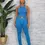 Thumbnail: IBIZA BLUE CROP TOP & RUCHED SET