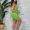 Thumbnail:  LIME SEMALESS STRAP CROP TOP & SHORT