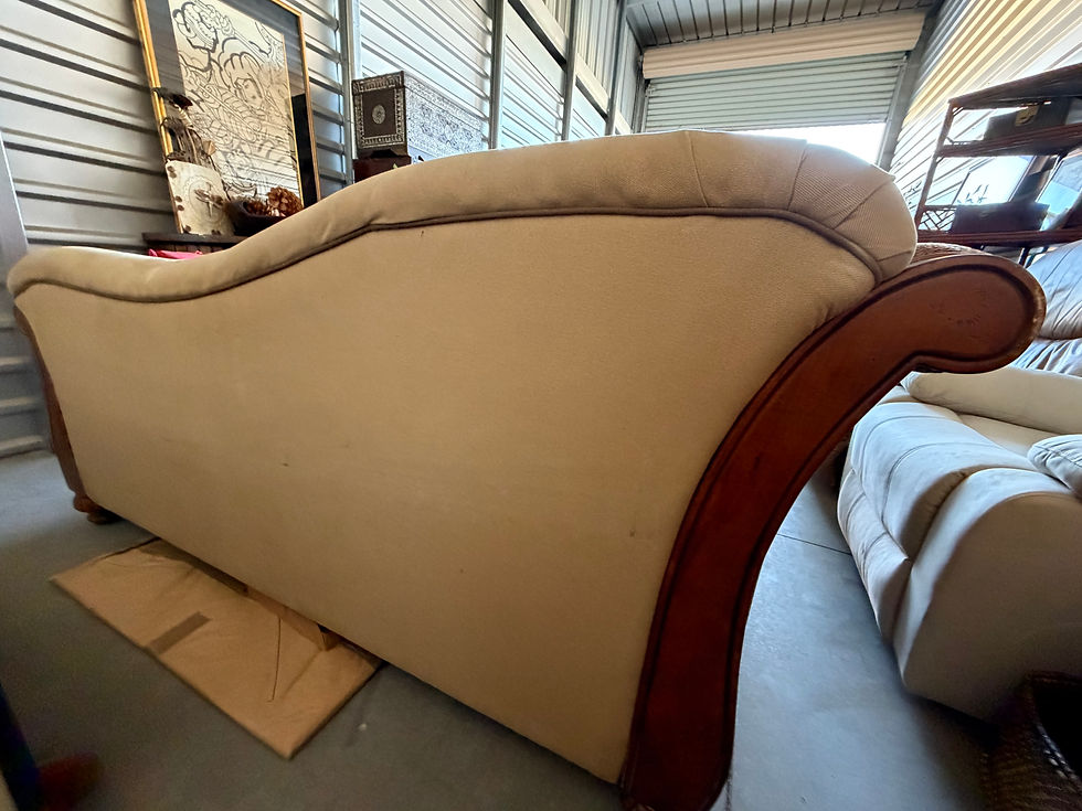 Thumbnail: Traditional Wood Scroll Arm Loveseat | Carved Wood Frame | Accent Sofa