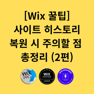 [Wix 꿀팁] 사이트 히스토리 복원 시 주의사항 (2편) ⚡