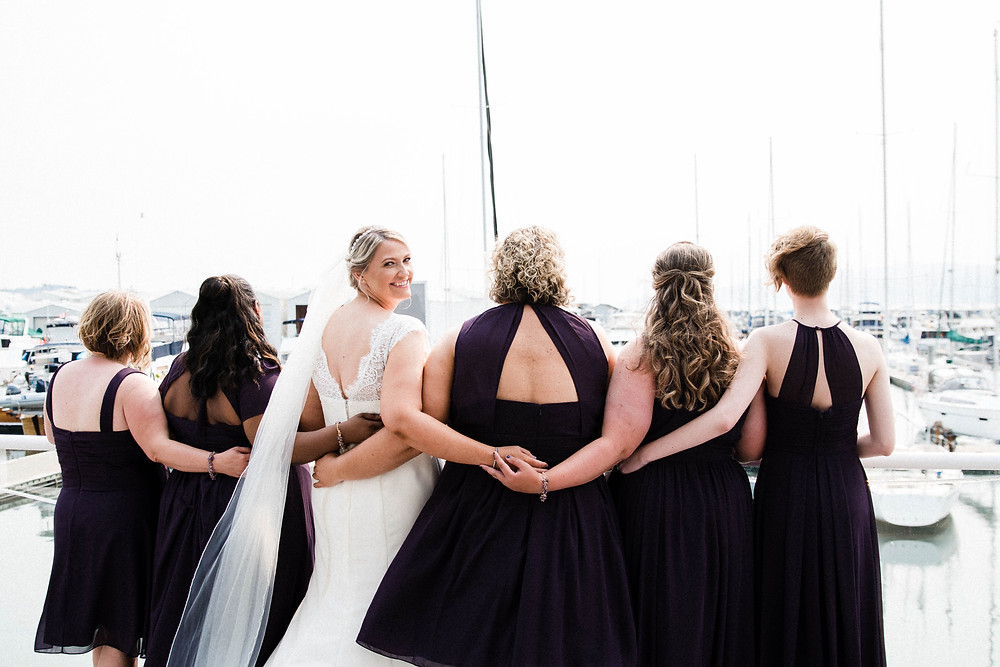 Bride & Bridesmaids // Marina Room Wedding