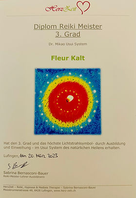Reiki-Diplom Fleur Kalt 1