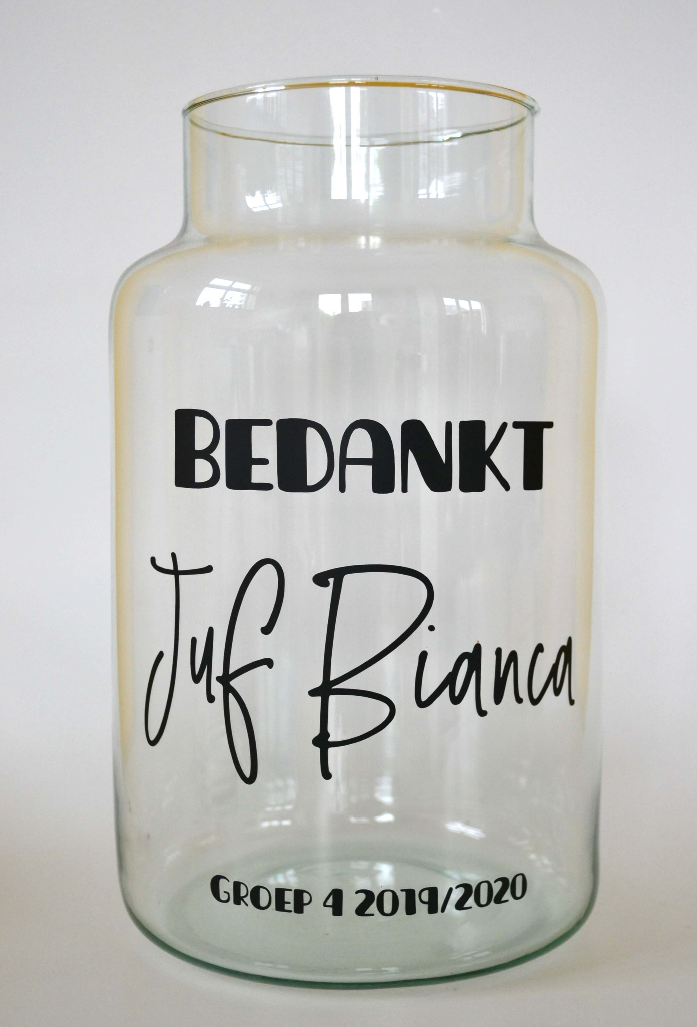 Sticker Bedankt Juf/Meester voor een vaas