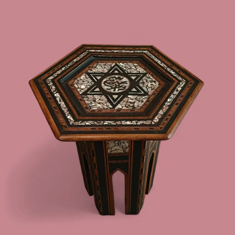 Ottoman Syrian Table Octagonal Ebonised.