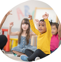 Children with hands up