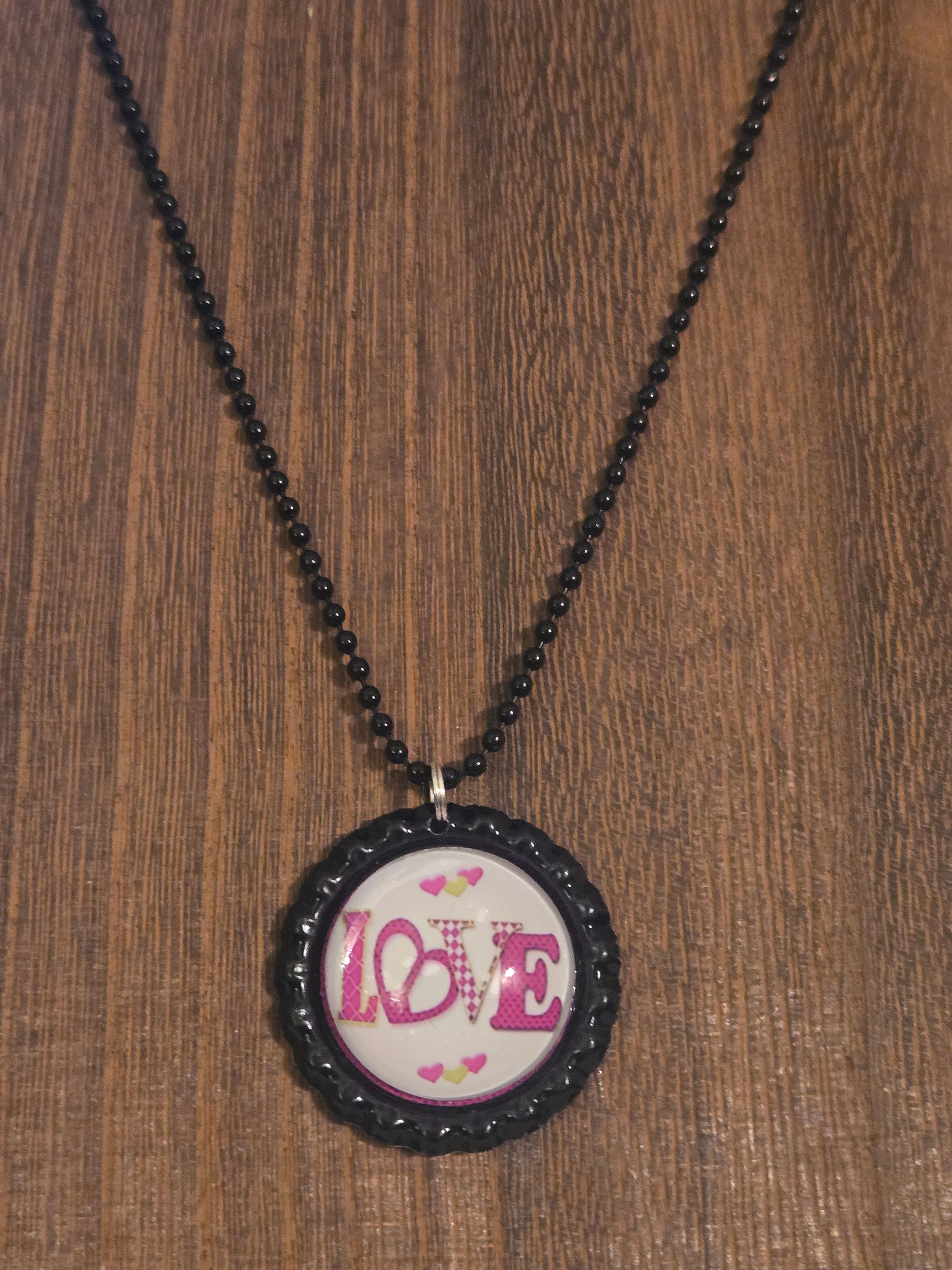 Love bottle cap necklace-choose which one