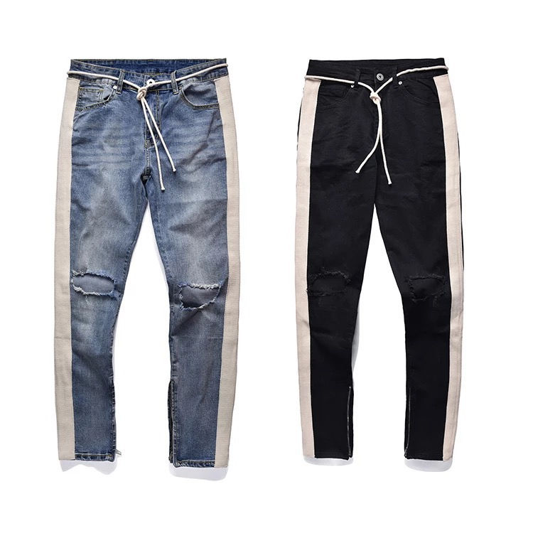 Miniature : Jeans slim bande sur côtés
