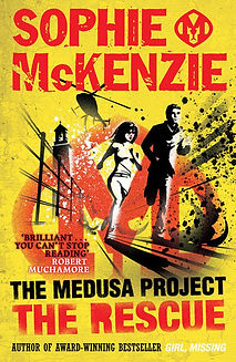 The cover of the teen thriller 'The Rescue' by Sophie McKenzie, part of the 'Medusa project series'.