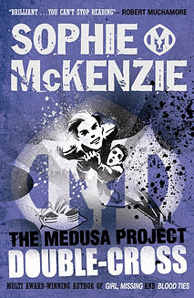 The cover of the teen thriller 'Double Cross' by Sophie McKenzie, part of the 'Medusa project series'.
