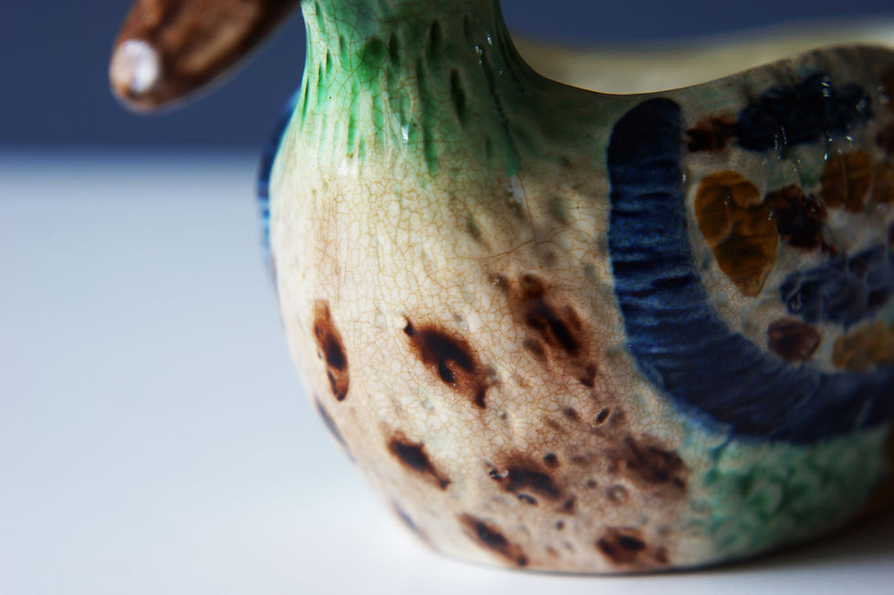 Thumbnail: Rare Prattware Sauceboat / Duck / Staffordshire or Yorkshire / 1780-1800 ENGLAND